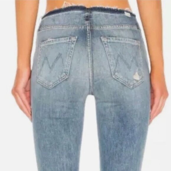 MOTHER The Dazzler XYZ Double Fray Size 27 Mid-Rise Slim Straight Ankle - Picture 6 of 13